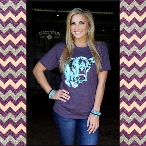 🔥 Conway Calf Short Sleeve Purple Tee Crazy Train - Picture 4 of 6